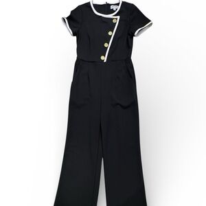 Shelby & Palmer Black Jumpsuit with Gold Buttons